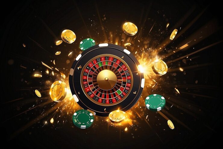 Blackjack table with dealer and player cards visible