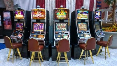 Roulette wheel spinning with betting layout